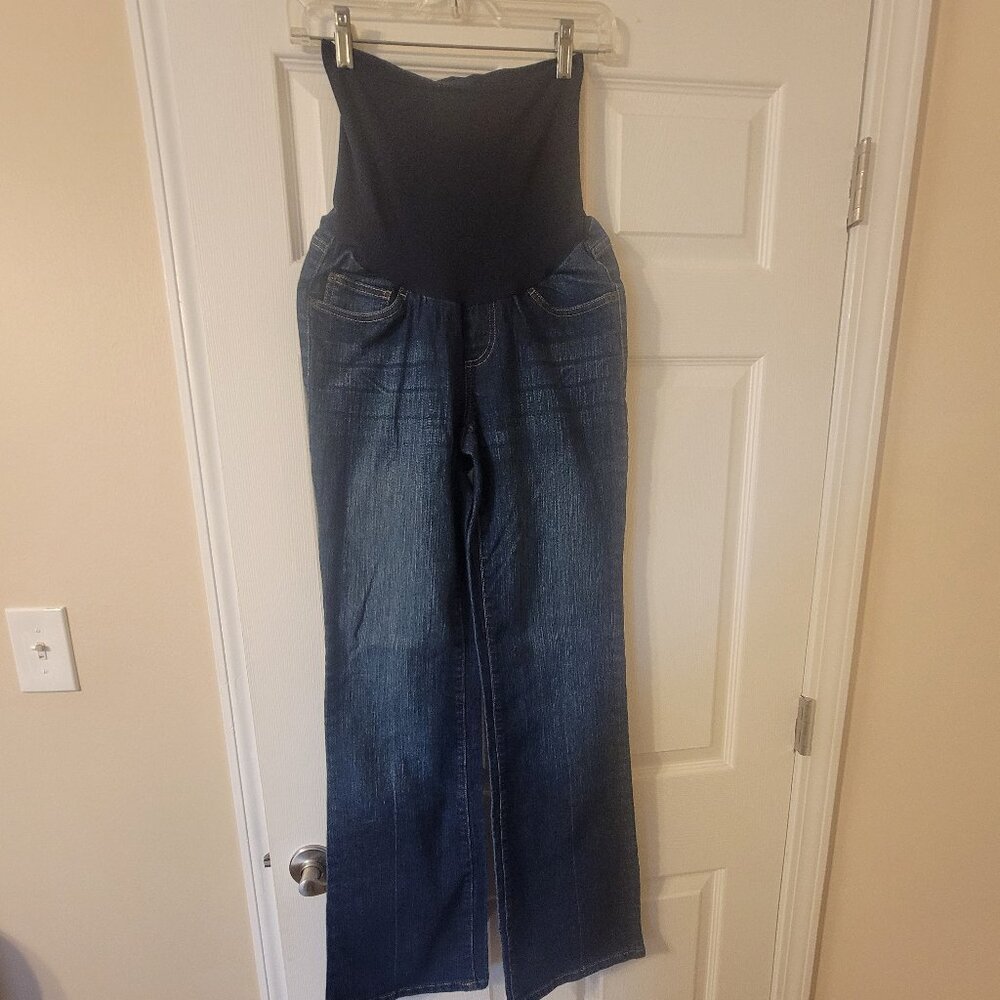 Motherhood Maternity Dark Wash Bootcut Stretchy Jeans - Size S